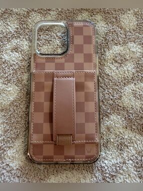 Walli case iPhone 16 pro max espresso checkered - like new!! Wallet case